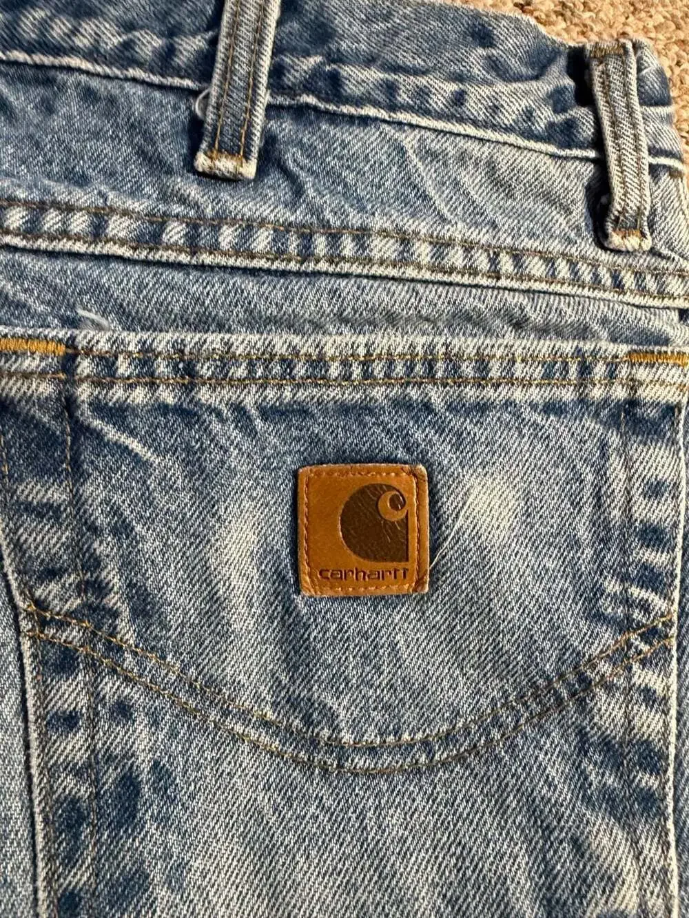 Vintage Carhartt Relaxed‎ Fit Flannel Lined Blue Denim Jeans